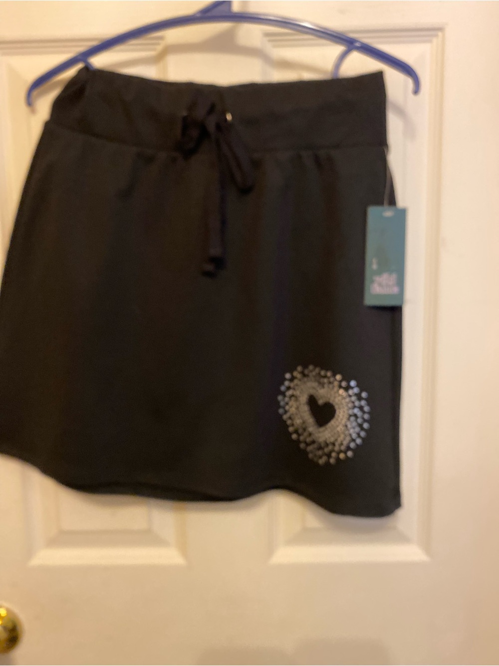 wild fable Black Mini Skirt with Rhinestone Heart